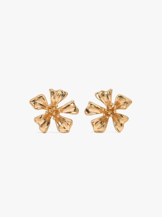Maxi Flower Earrings With Embossed Detail