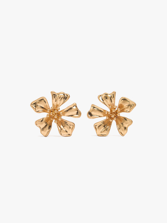 Maxi Flower Earrings With Embossed Detail