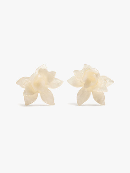 Flower Earrings With Embossed Detail