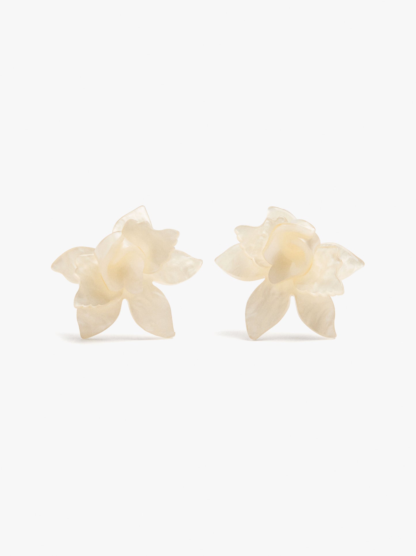 Flower Earrings With Embossed Detail