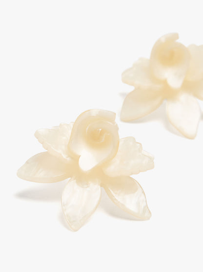 Flower Earrings With Embossed Detail