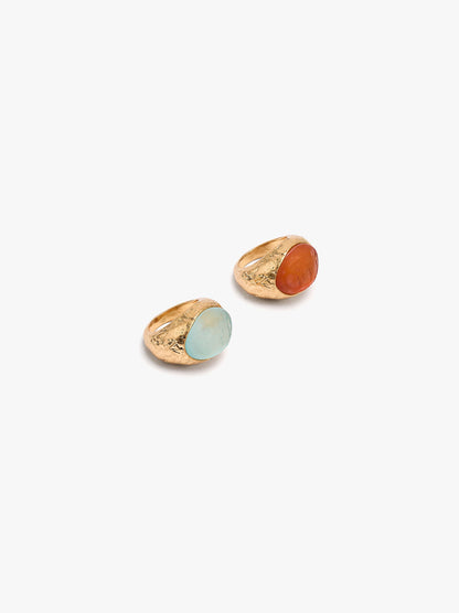 Set Of Rings With Stone Effect