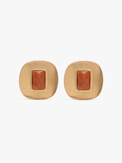 Maxi Earrings With Rectangular Stone