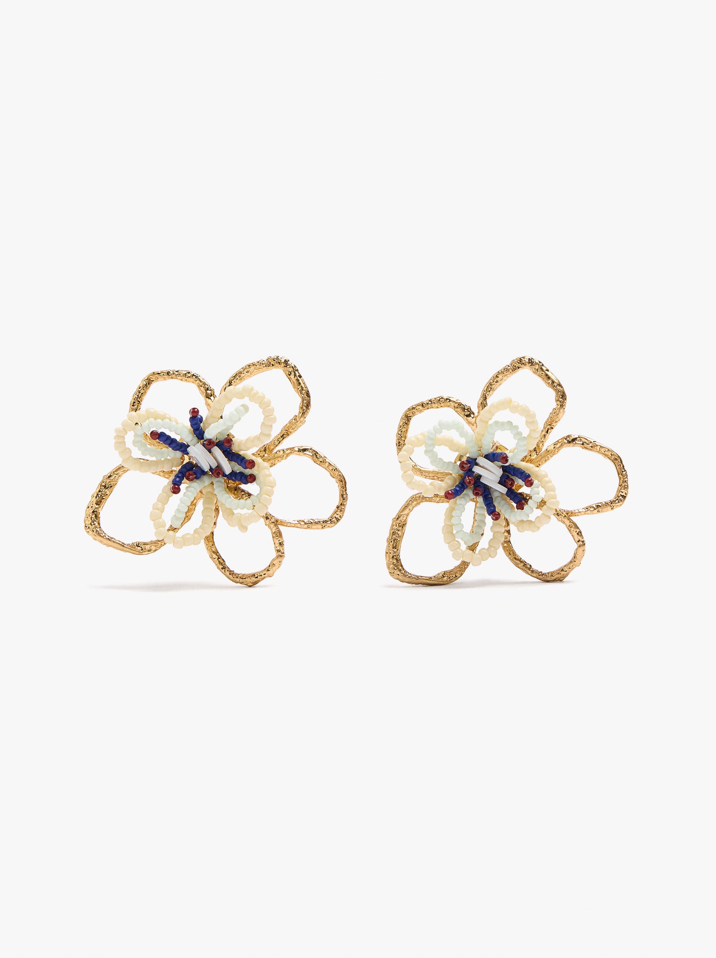 Maxi Flower Earrings With Beads