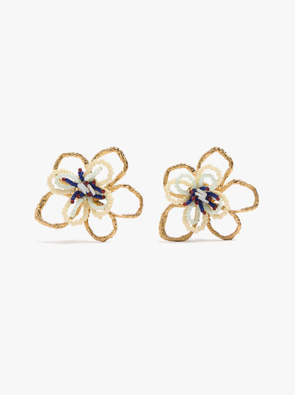Maxi Flower Earrings With Beads