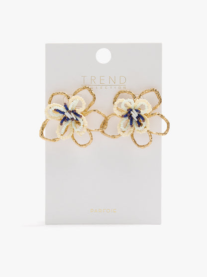 Maxi Flower Earrings With Beads