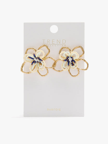 Maxi Flower Earrings With Beads