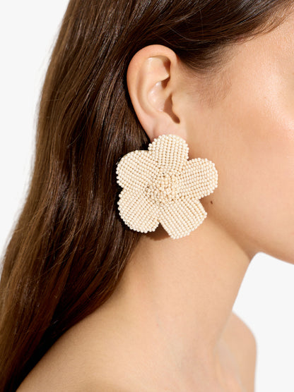Maxi Flower Earrings With Beads
