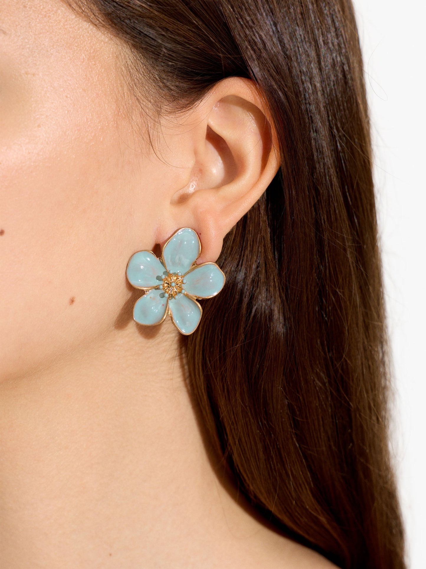 Maxi Flower Earrings With Enamel
