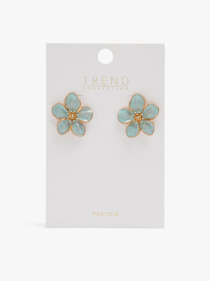 Maxi Flower Earrings With Enamel