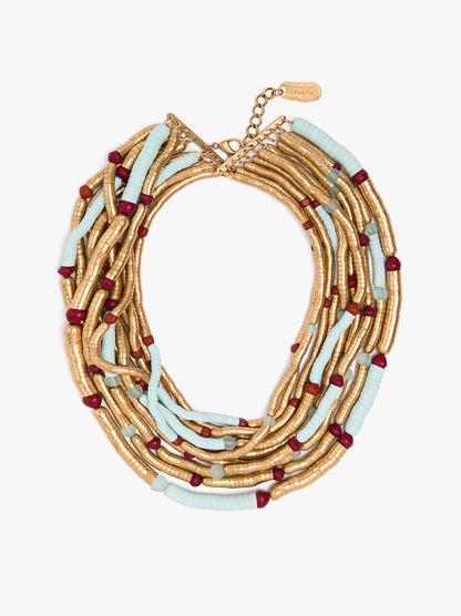 Short Multi-Collar With Glass Beads