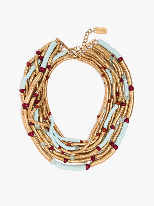 Short Multi-Collar With Glass Beads