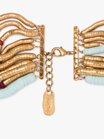 Short Multi-Collar With Glass Beads