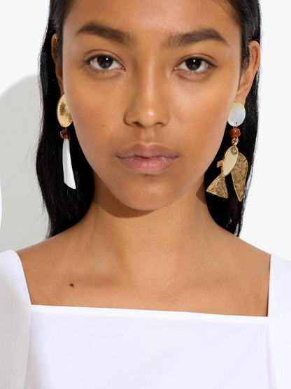 Asymmetric Earrings Fish And Shells