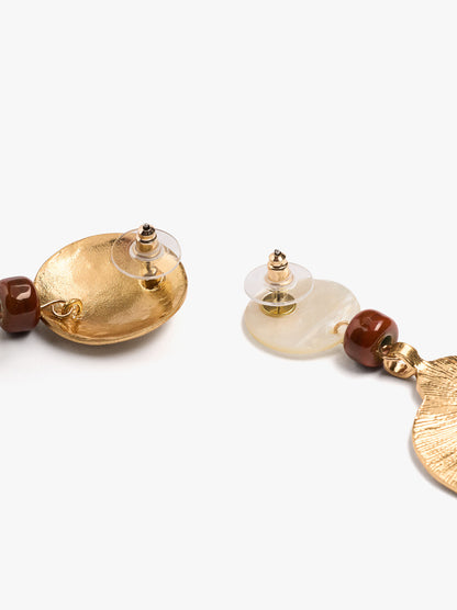 Asymmetric Earrings Fish And Shells