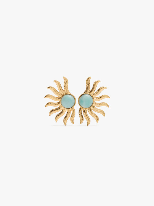 Maxi Sun Earrings With Stone