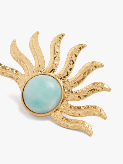 Maxi Sun Earrings With Stone