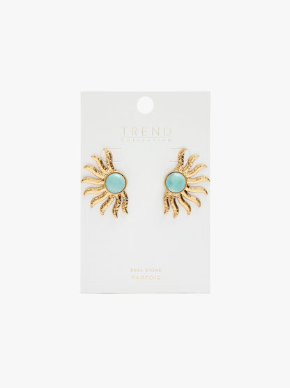 Maxi Sun Earrings With Stone
