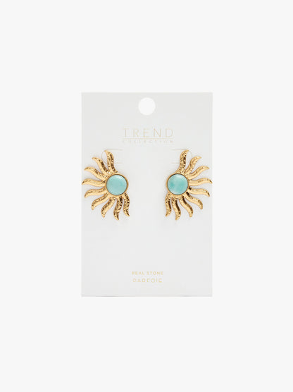 Maxi Sun Earrings With Stone