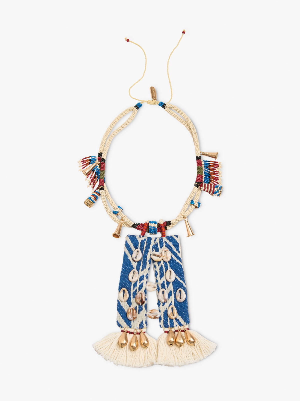 Ethnic Necklace With Shells And Beads