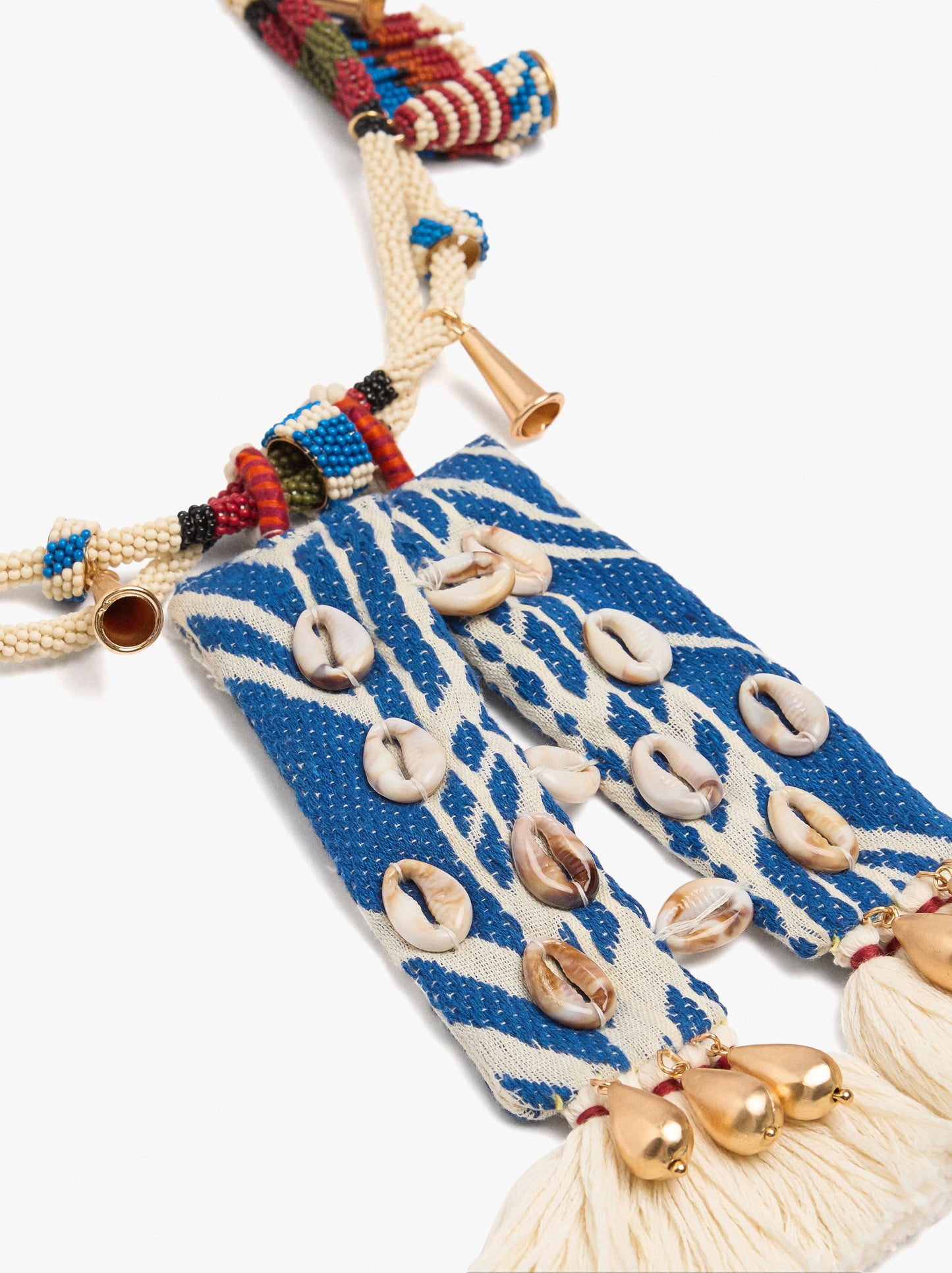 Ethnic Necklace With Shells And Beads