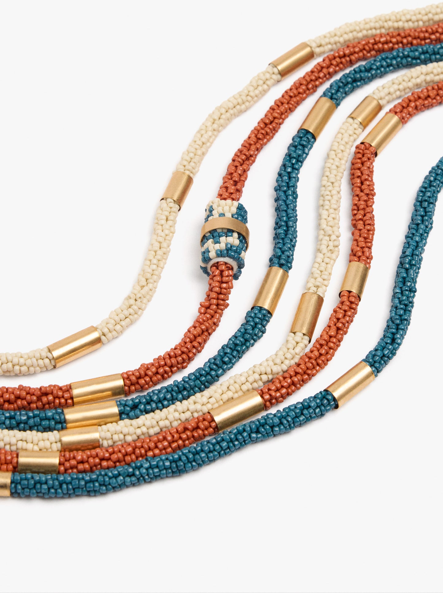 Multi-Collar Tubular Maxi With Beads