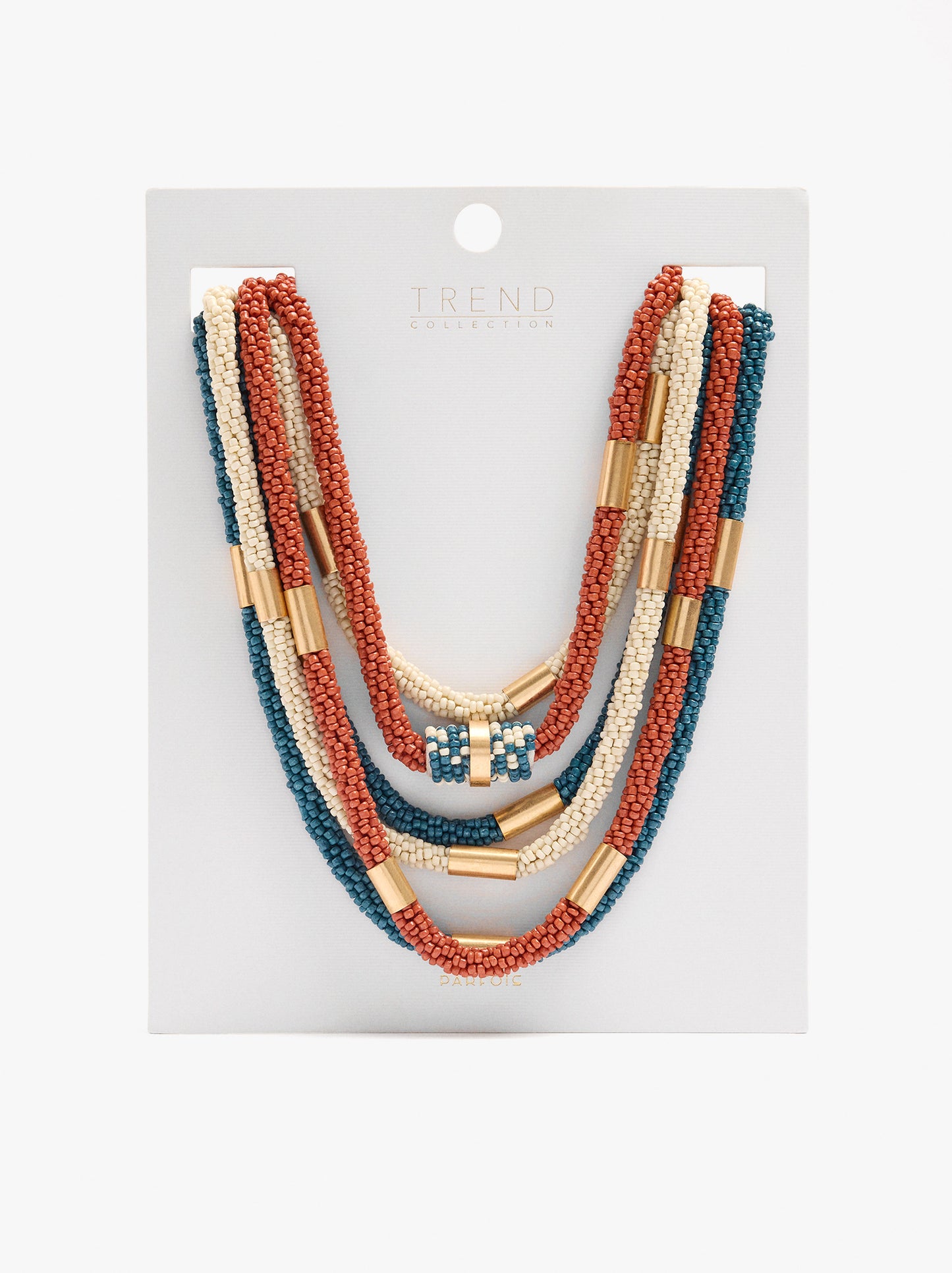 Multi-Collar Tubular Maxi With Beads