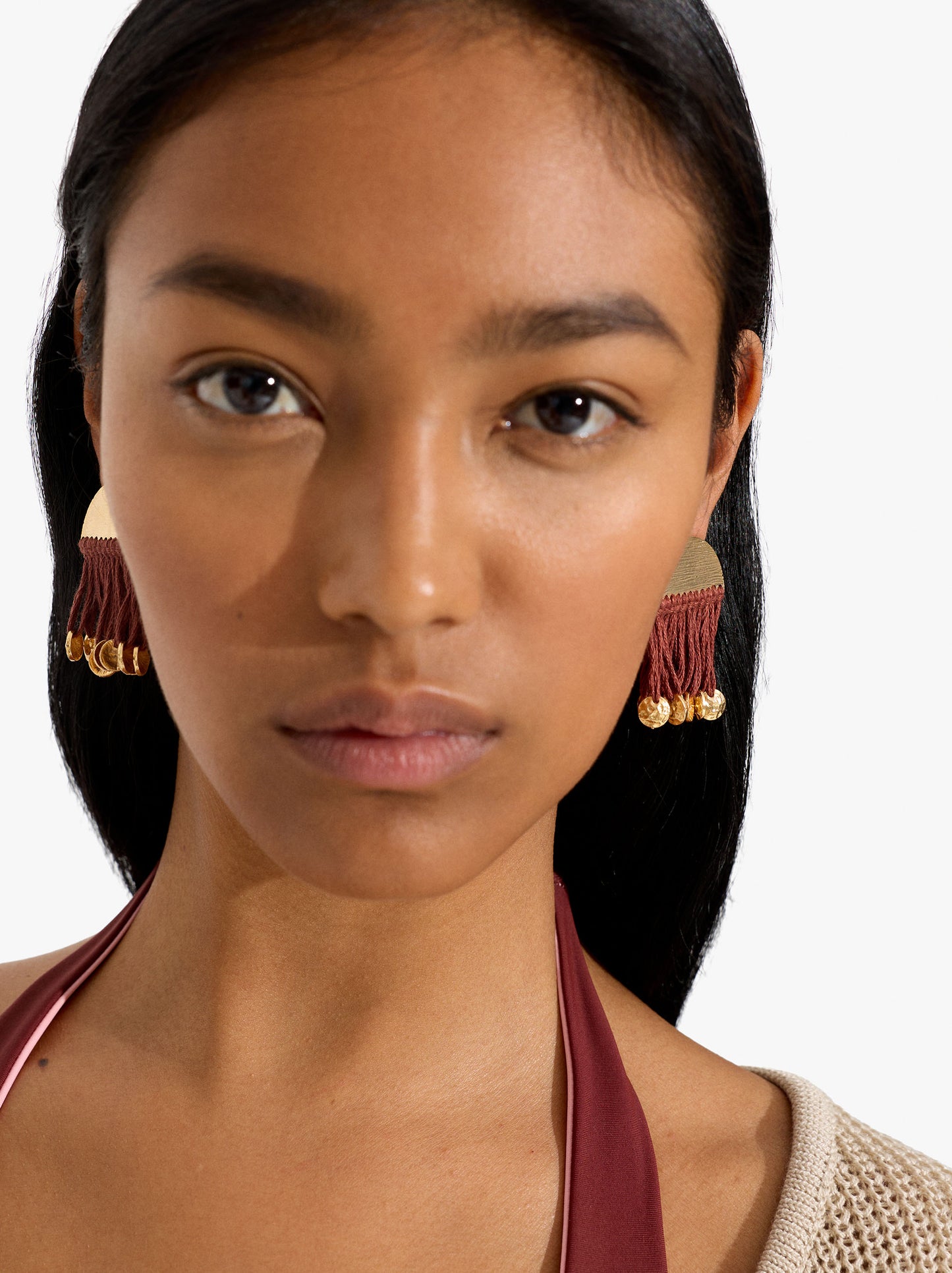 Centre Earrings With Fringes