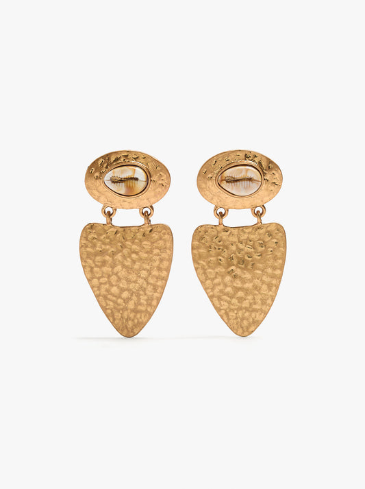 Inverted Triangle Earrings With Shells