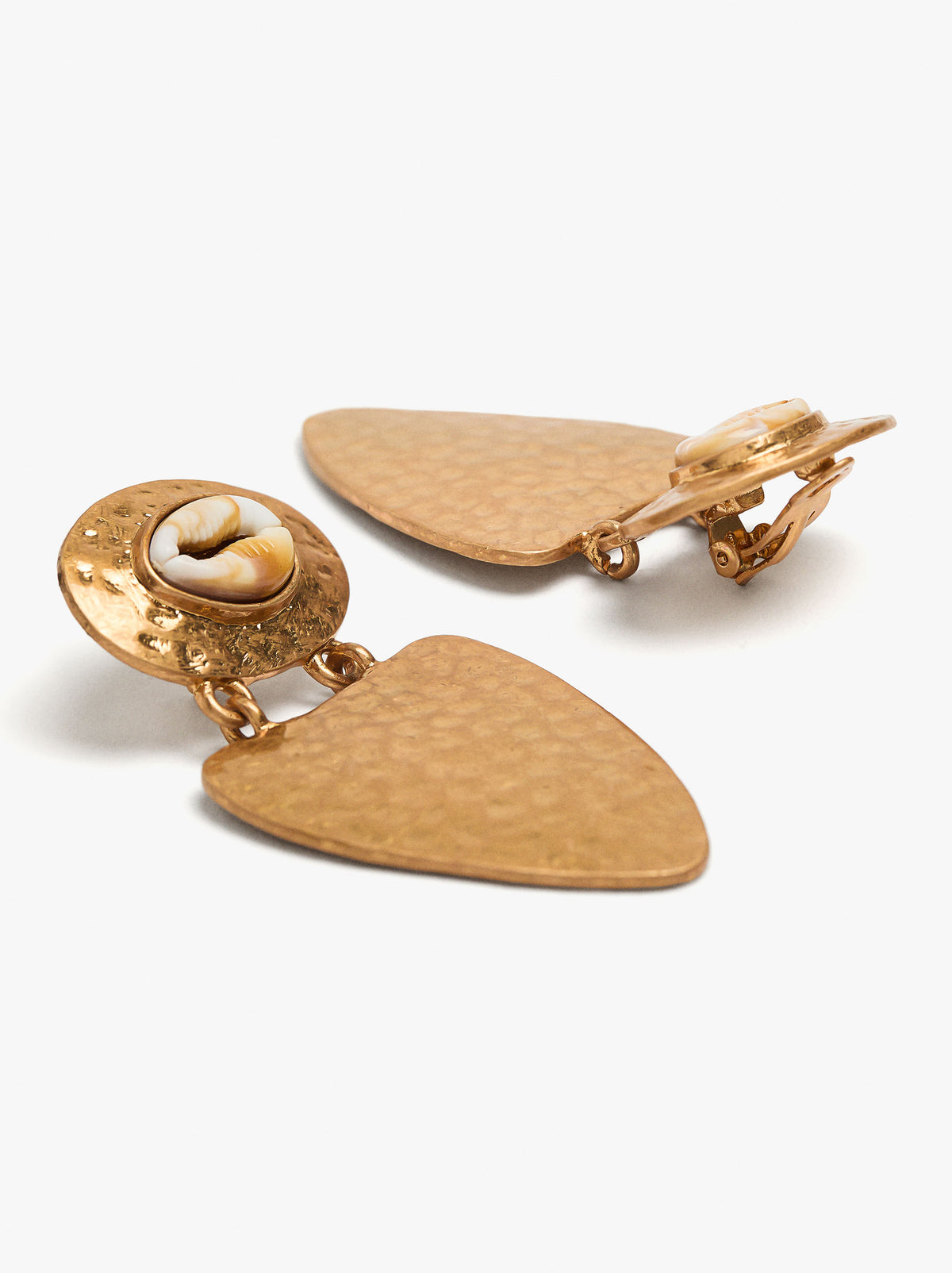 Inverted Triangle Earrings With Shells