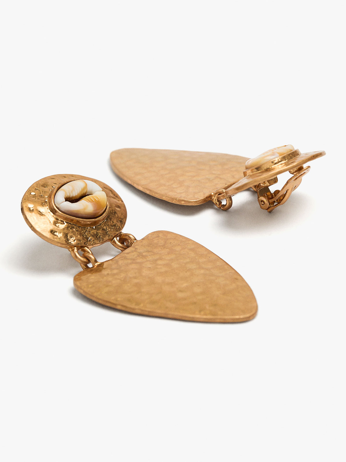 Inverted Triangle Earrings With Shells