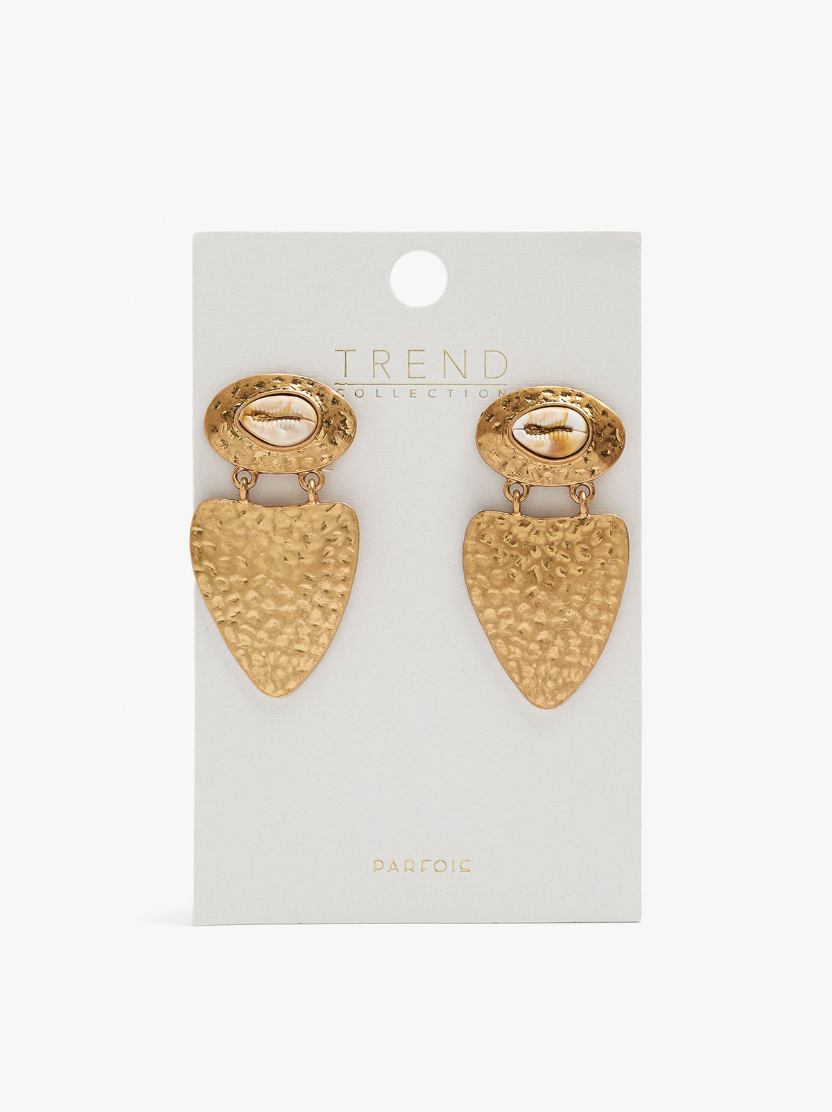 Inverted Triangle Earrings With Shells