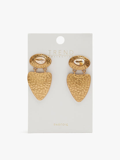 Inverted Triangle Earrings With Shells