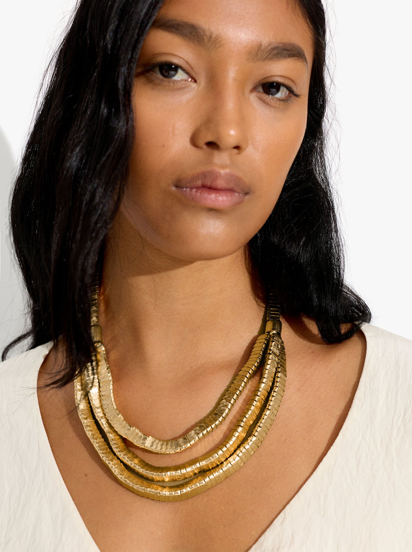 Structured Triple Necklace