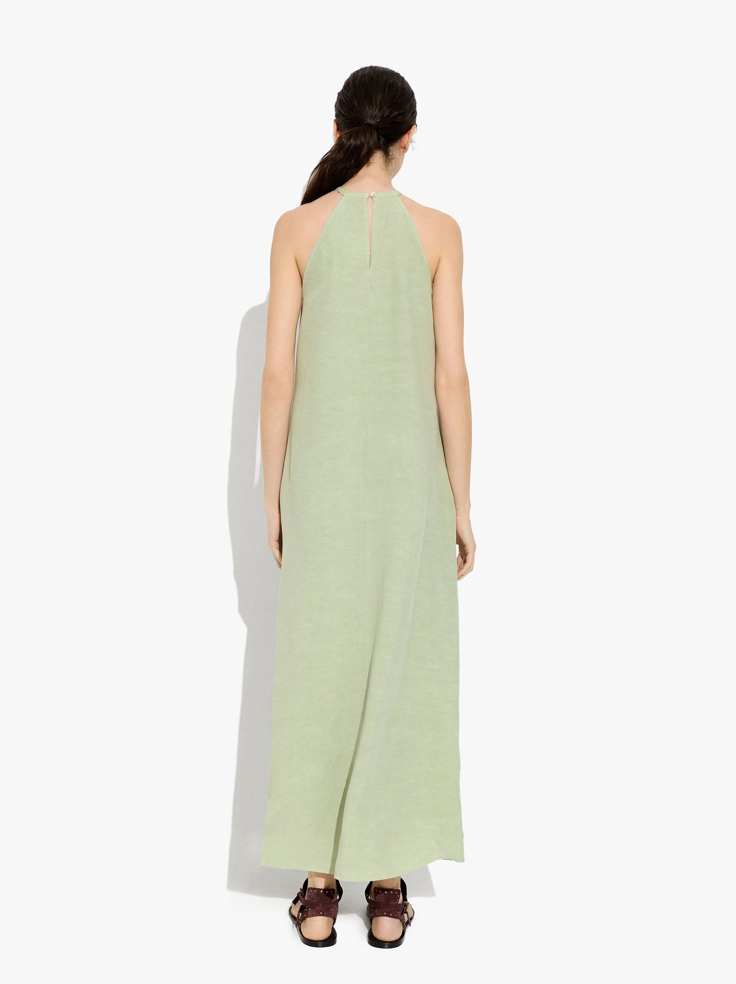 Plain Halter Dress With Pockets