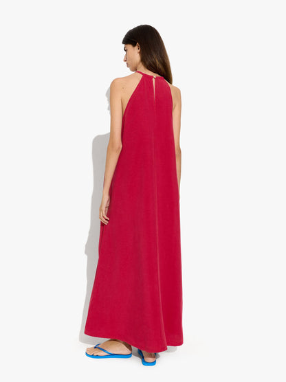 Plain Halter Dress With Pockets