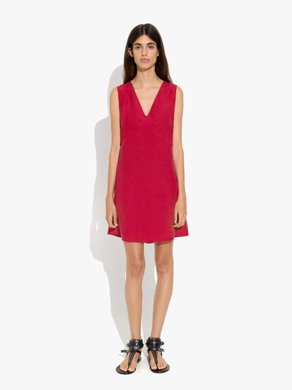 Plain Dress With V-Neck