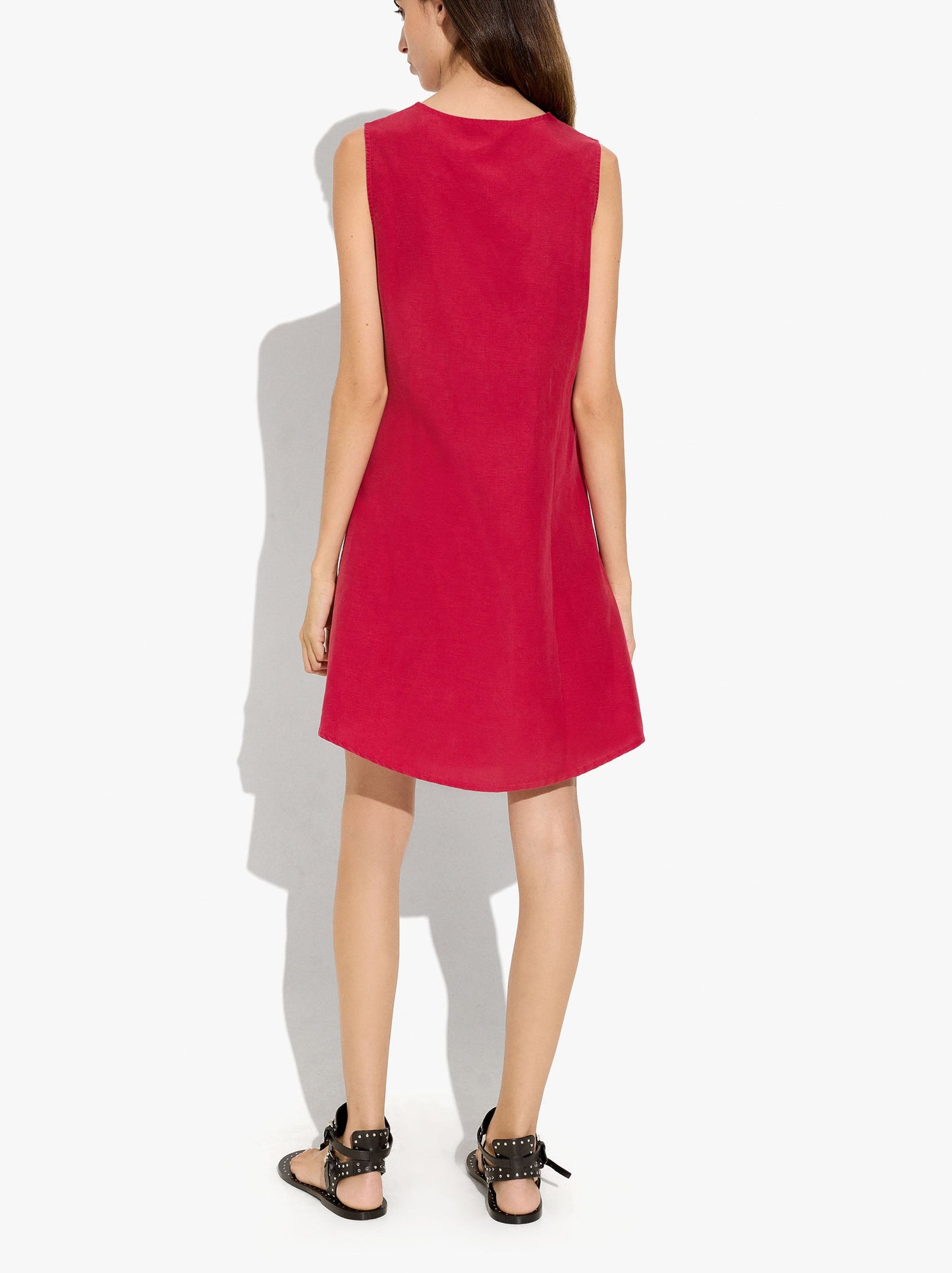 Plain Dress With V-Neck
