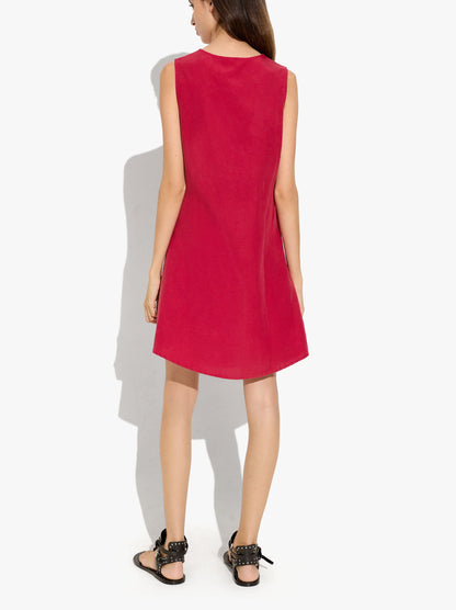 Plain Dress With V-Neck