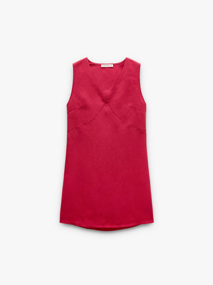 Plain Dress With V-Neck