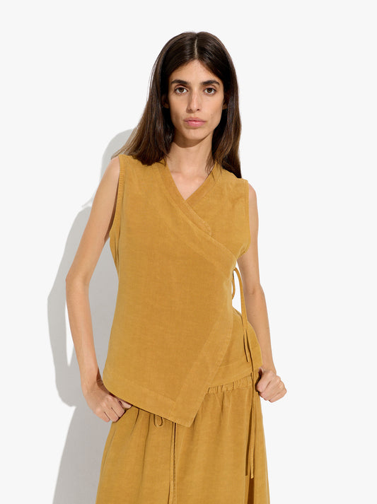 Plain Vest With Overlap