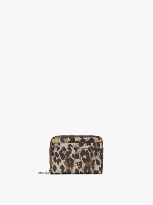 Animal Printed Wallet With Xs Texture