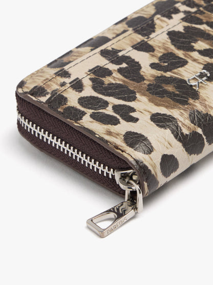 Animal Printed Wallet With Xs Texture