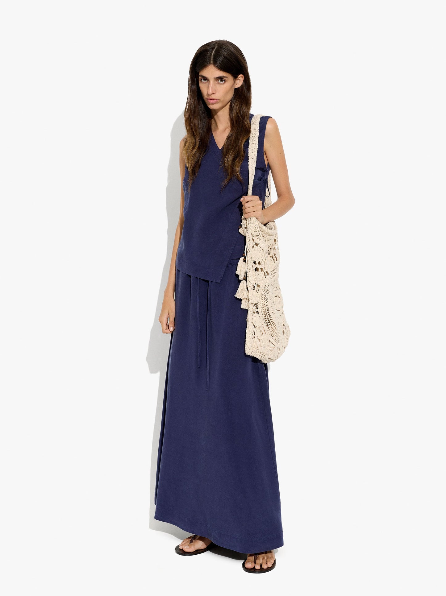 Plain Skirt With Elastic Waist