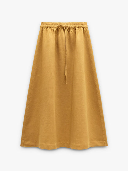 Plain Skirt With Elastic Waist