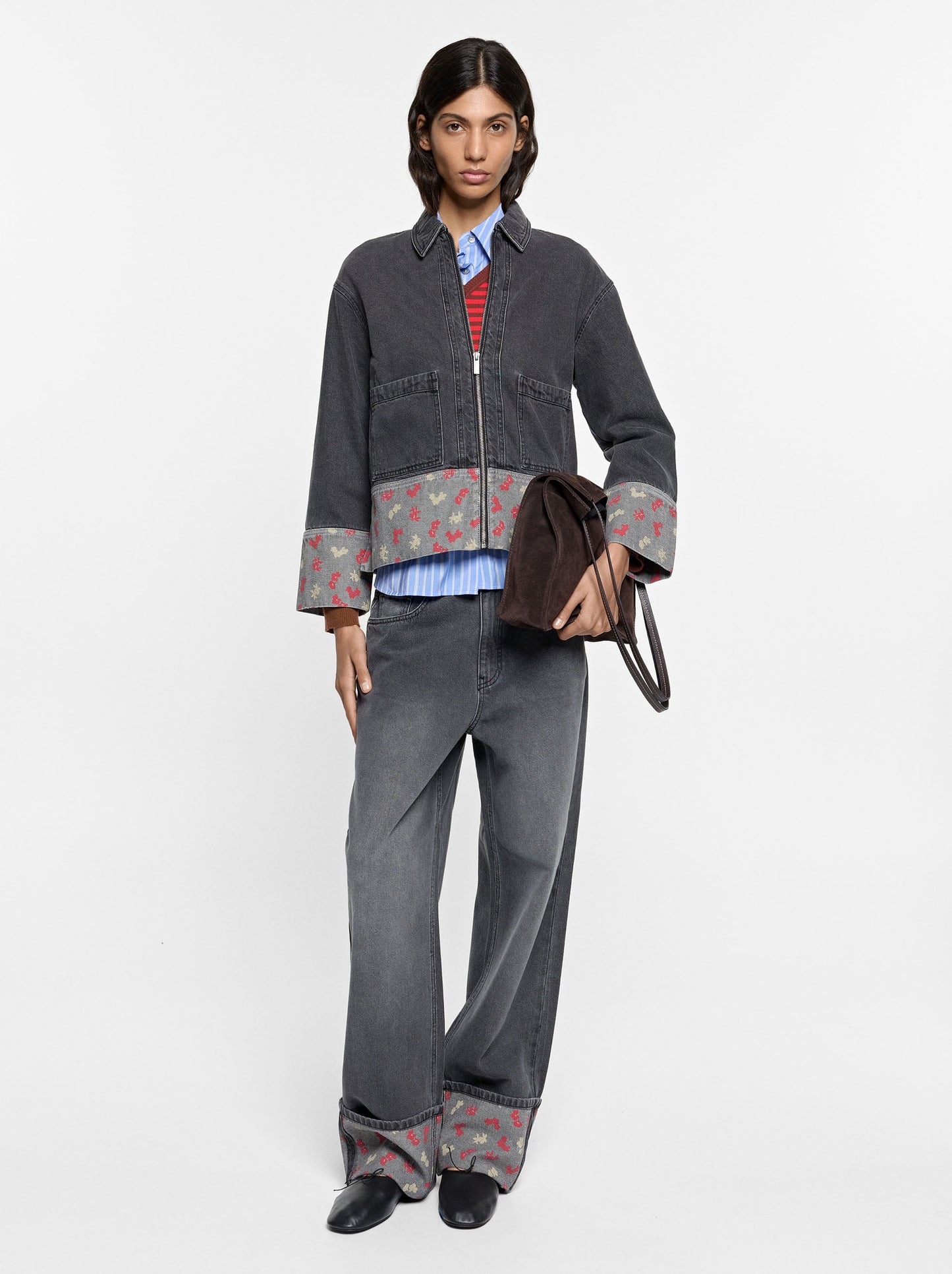 Jeans With Printed Cuff