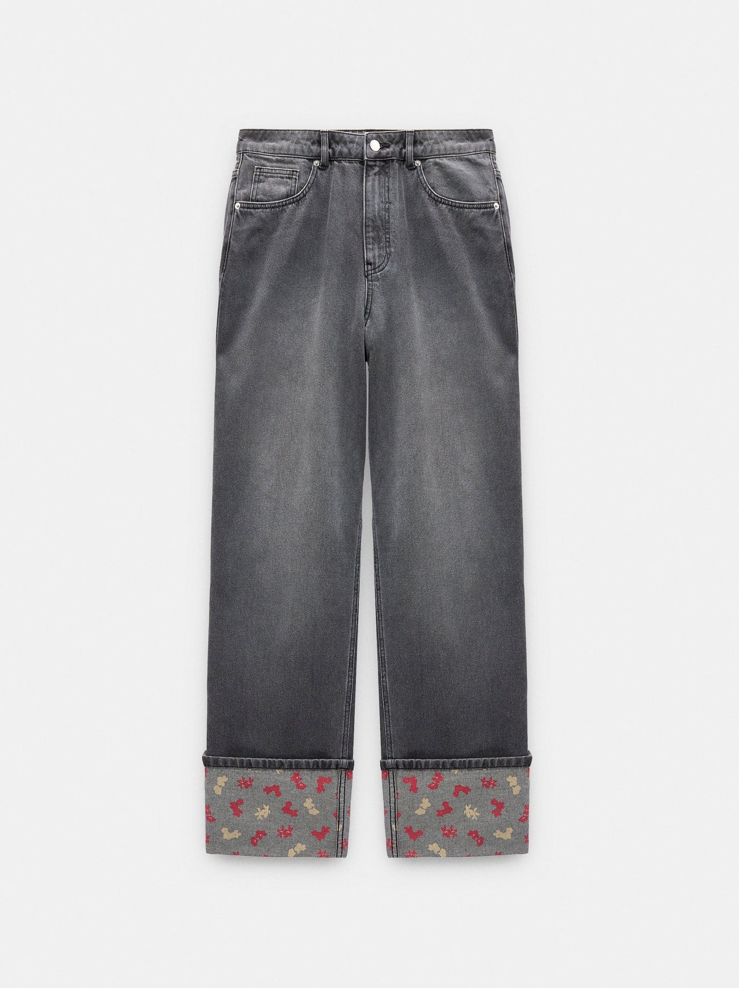 Jeans With Printed Cuff