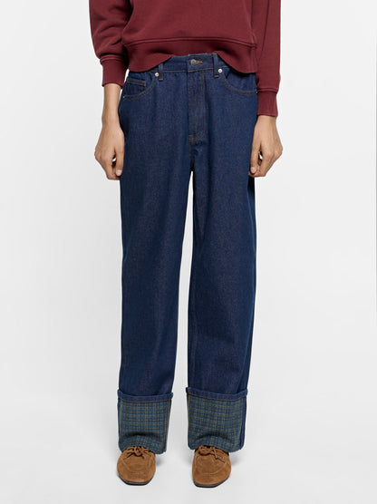 Jeans With Printed Cuff