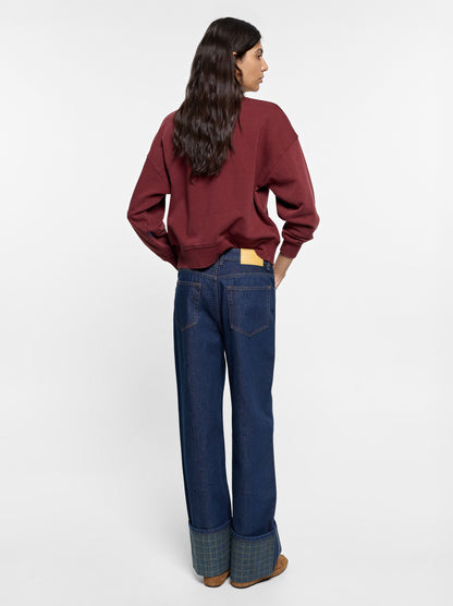 Jeans With Printed Cuff