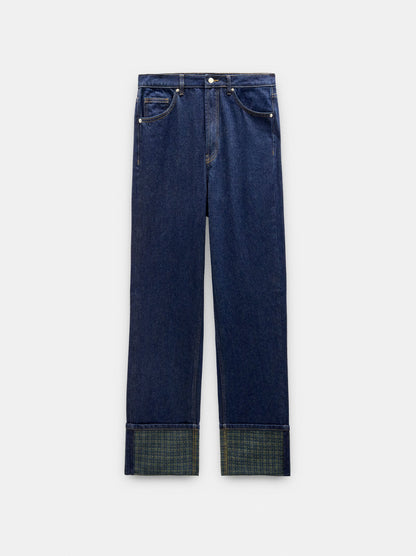 Jeans With Printed Cuff